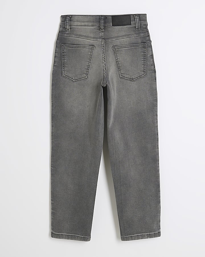 Boys Grey Stretch Denim Tapered Jeans