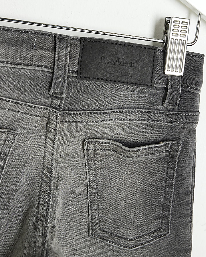 Mini Boys Grey Stretch Tapered Jeans