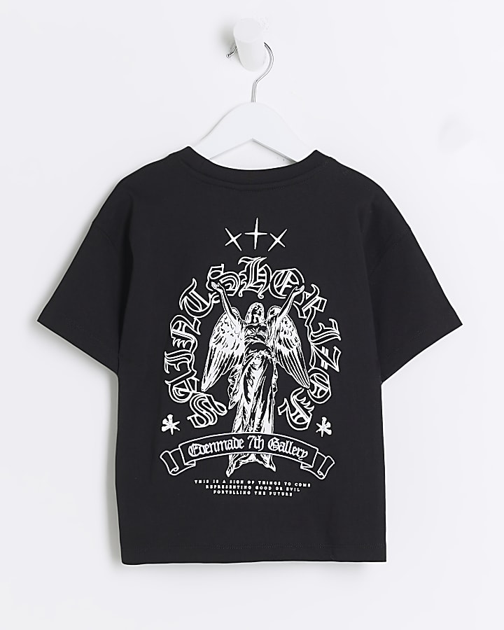 Mini Boys Black Saints Horizon Gothic T-Shirt