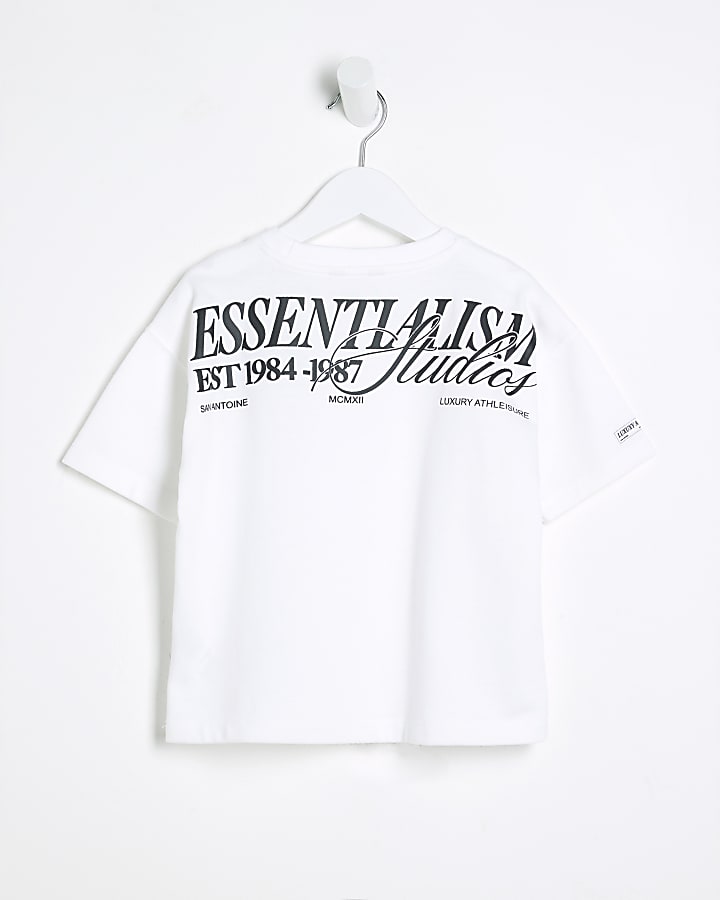 Mini Boys Beige Essentialism Studio T-Shirt