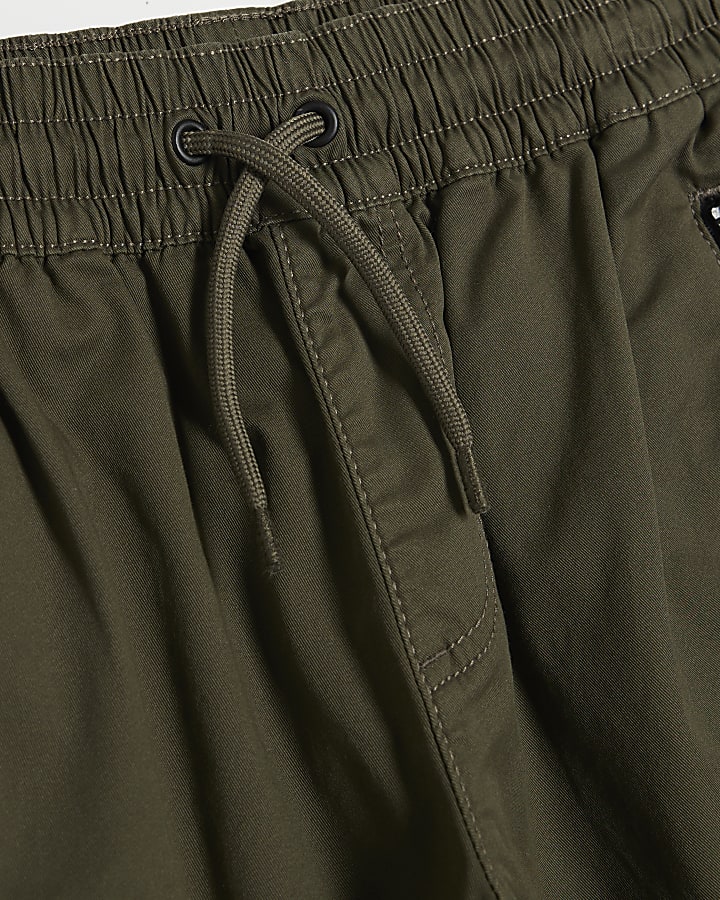 Boys Khaki Zip Front Pocket Cargo Joggers