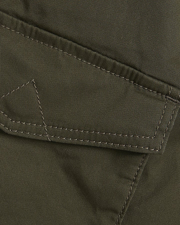 Boys Khaki Zip Front Pocket Cargo Joggers