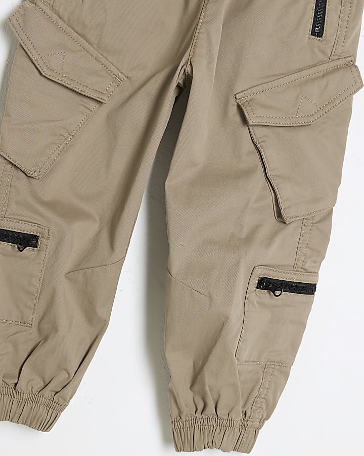 Mini Boys Stone Front Pocket Cargo Joggers