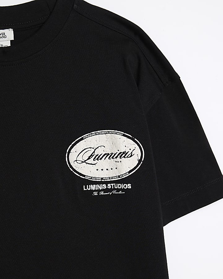 Boys Black Circular Luminis T-Shirt