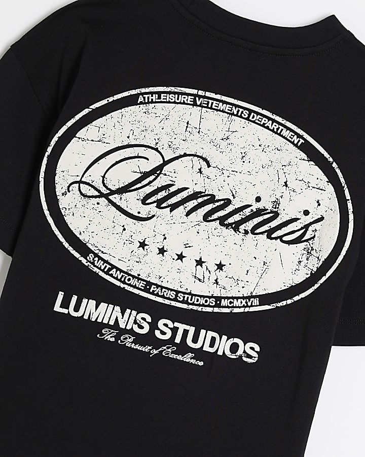 Boys Black Circular Luminis T-Shirt