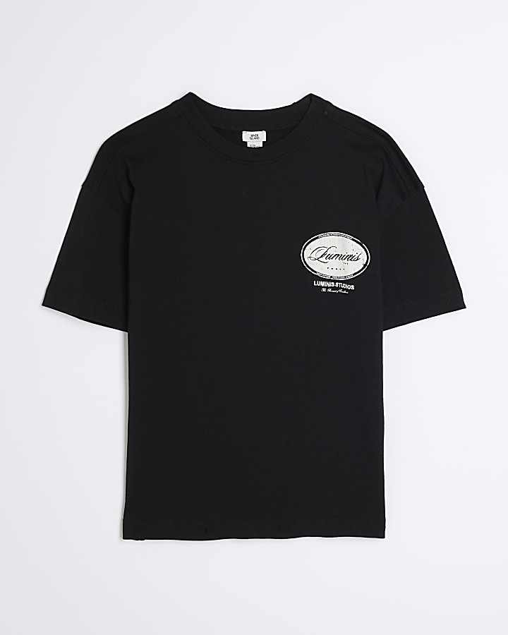 Boys Black Circular Luminis T-Shirt