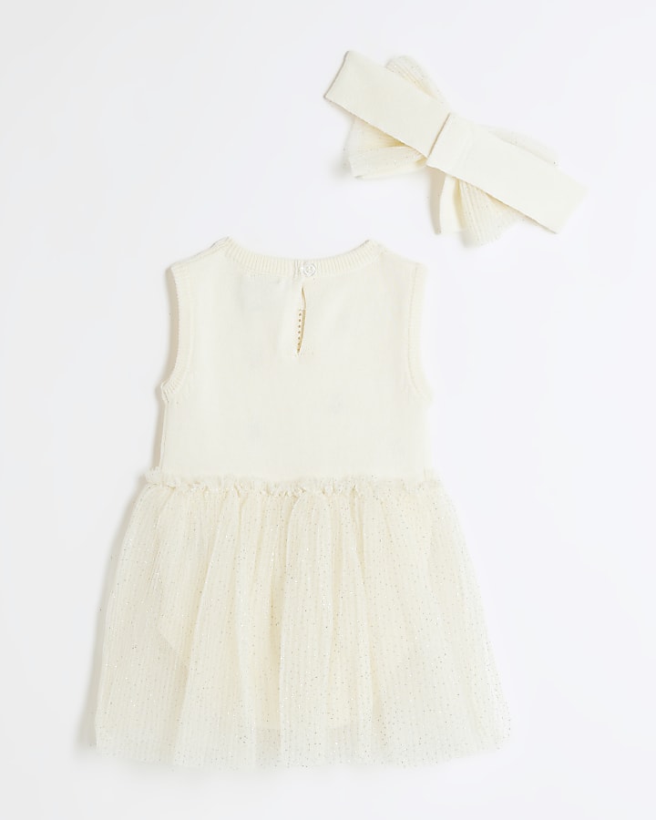 Baby Girls Cream Cherry Tutu Dress Set