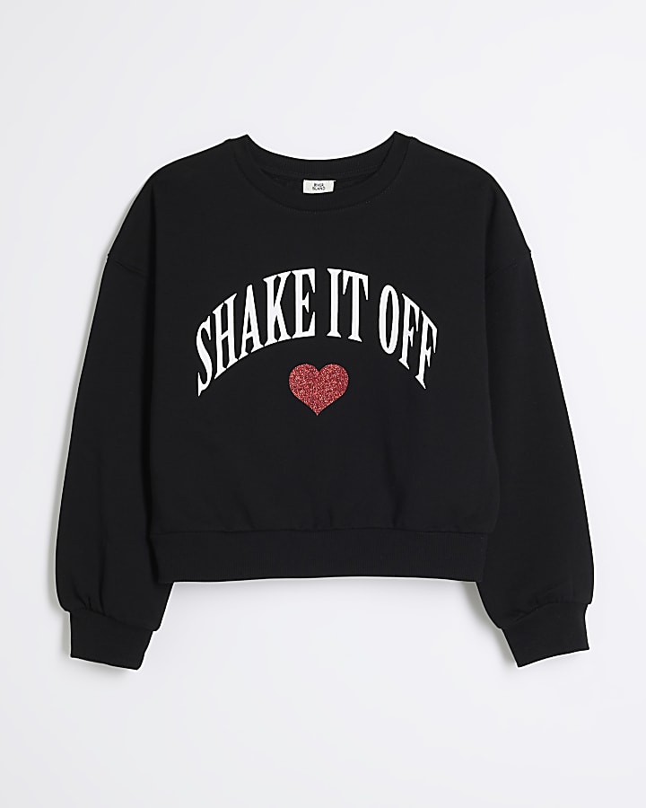 Girls Black Shake It Off Sweatshirt