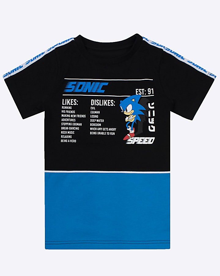 Black Sonic Blocked Tape T-shirt