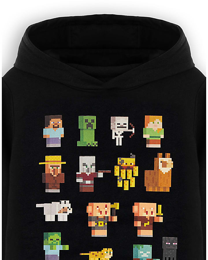 Black Minecraft Icons Hoodie