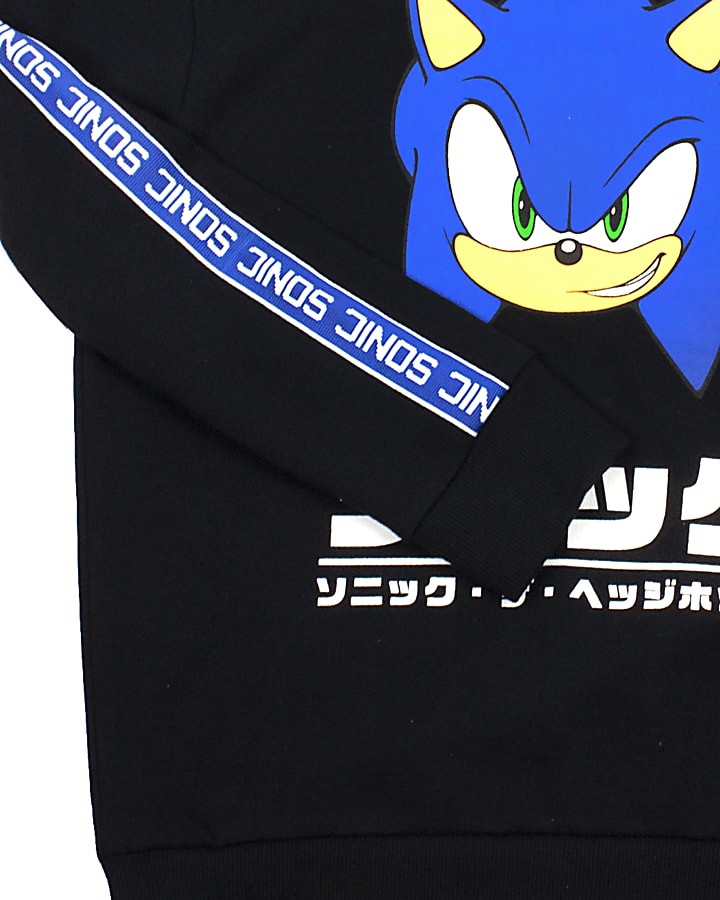 Black Sonic Tape Sleeve Hoodie
