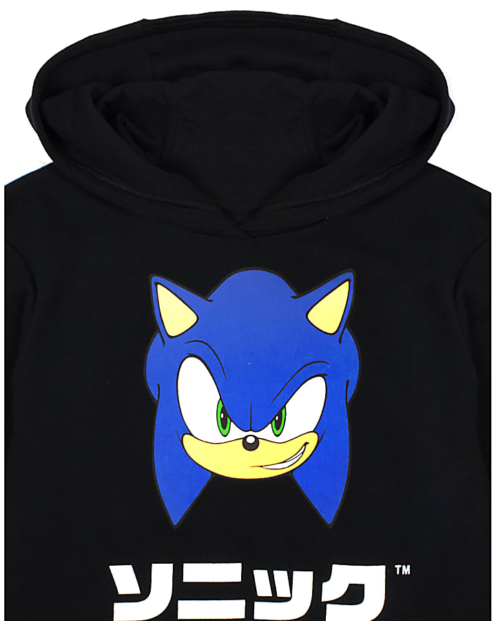 Black Sonic Tape Sleeve Hoodie