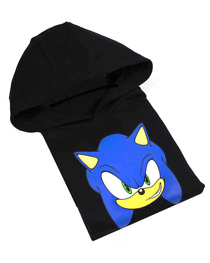 Black Sonic Tape Sleeve Hoodie