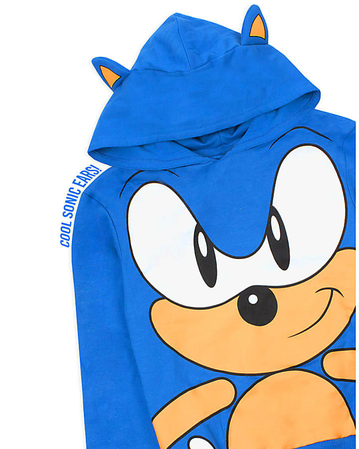 Blue Sonic 3D Ears Hoodie