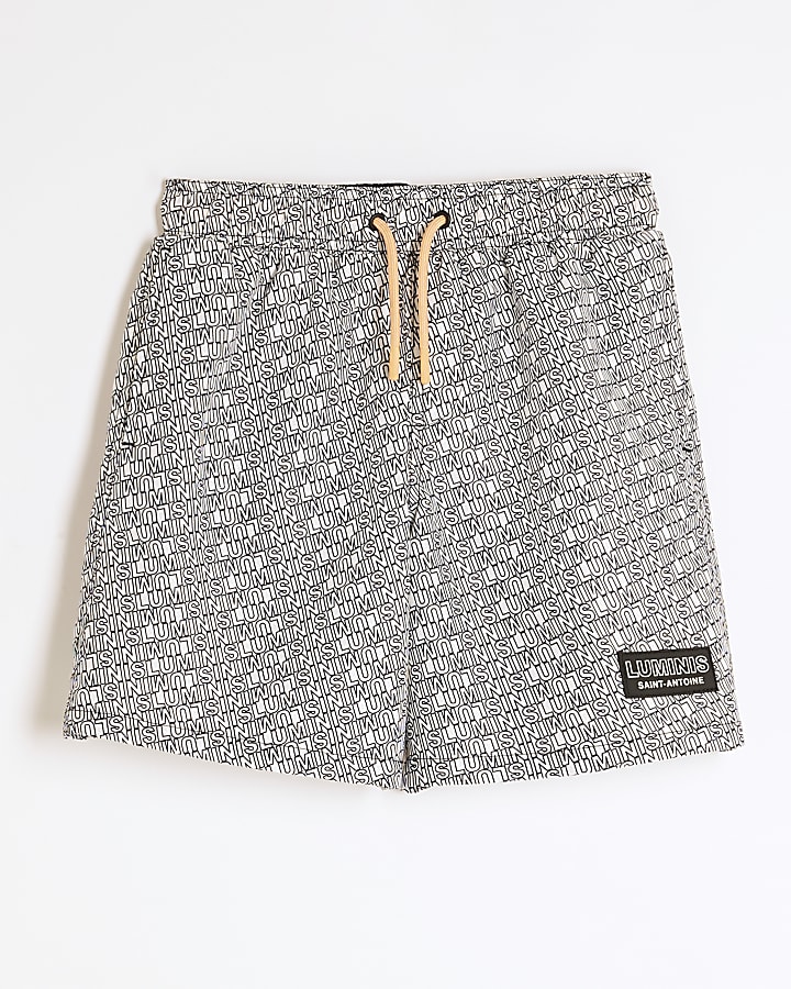 Boys Black Monogram Luminis Swim Shorts