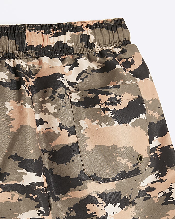 Boys Green Camouflage Swim Shorts