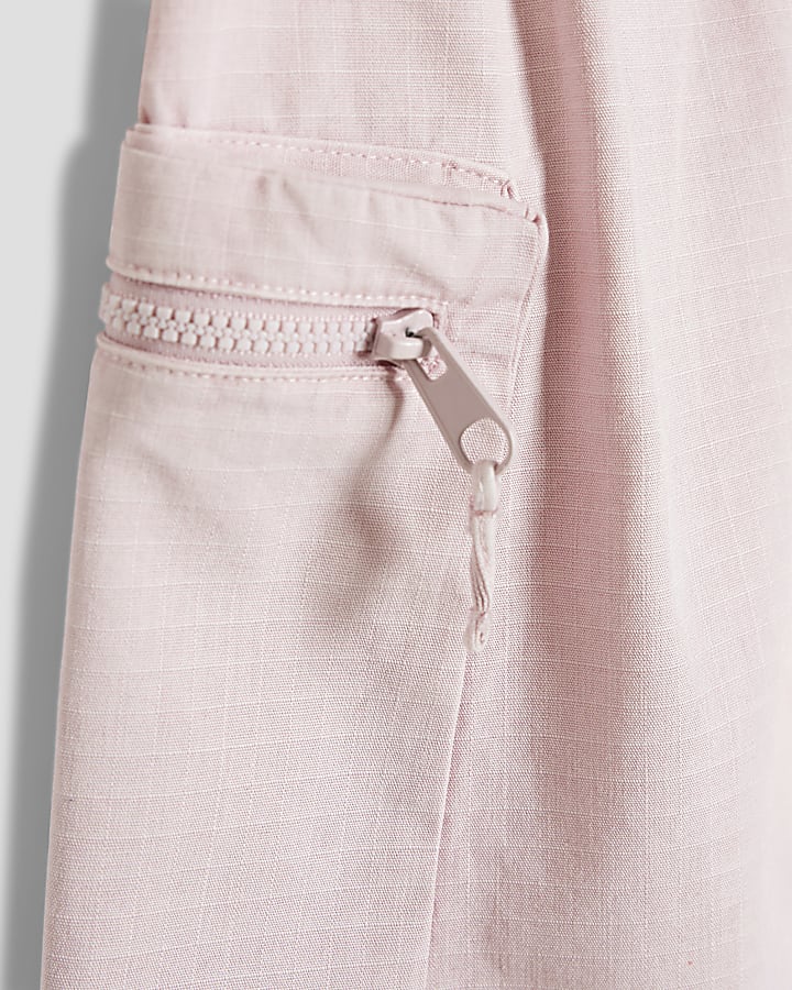 Girls Pink Cargo Skirt and T-Shirt Set