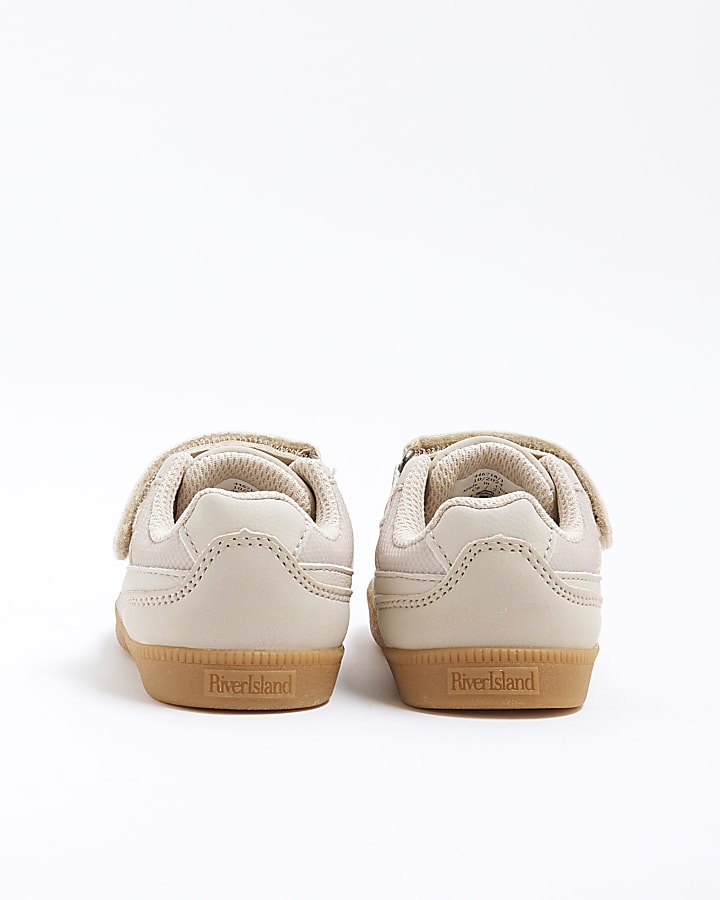 Mini Boys Beige Mesh Trainers