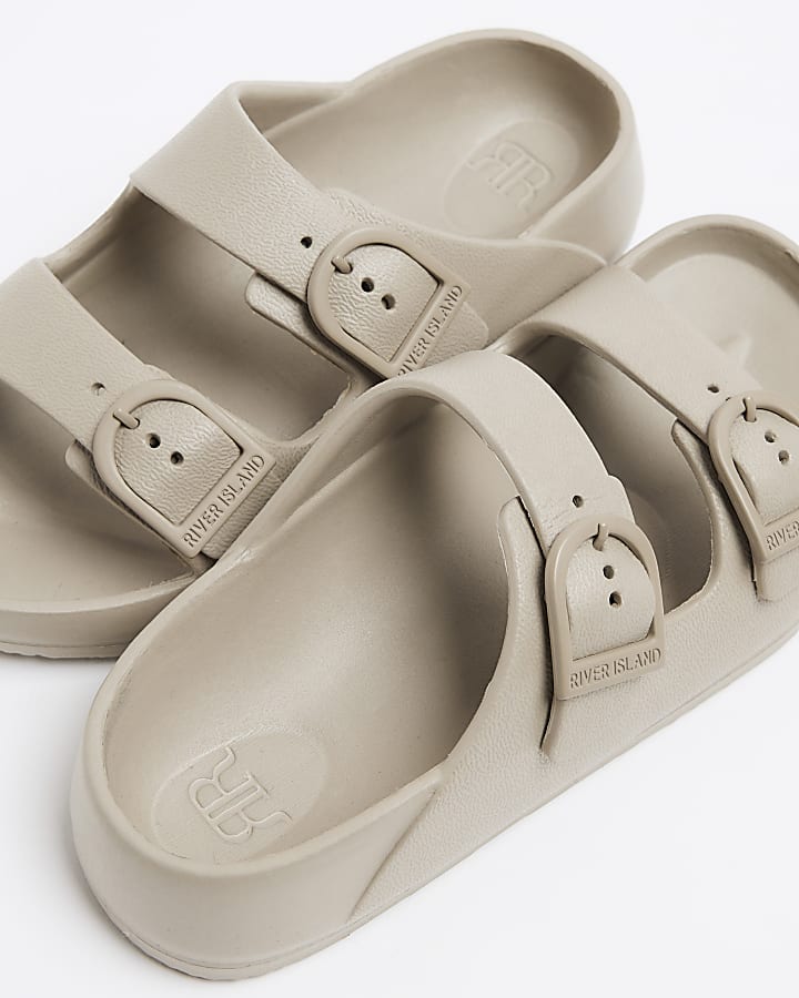 Boys Beige Double Strap Sandals