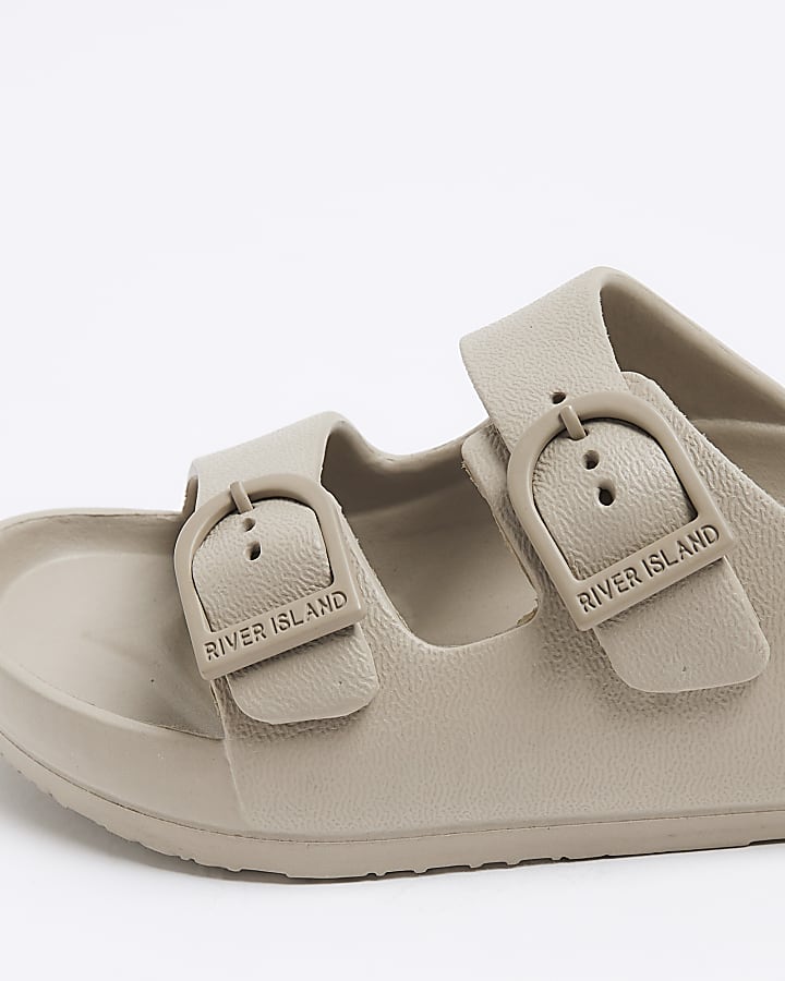 Boys Beige Double Strap Sandals