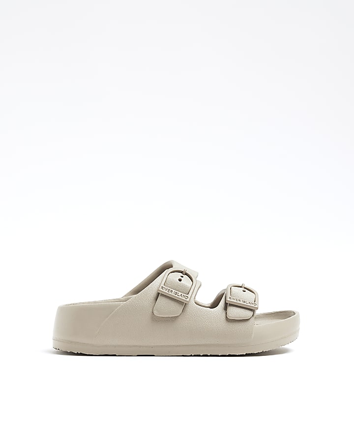Boys Beige Double Strap Sandals