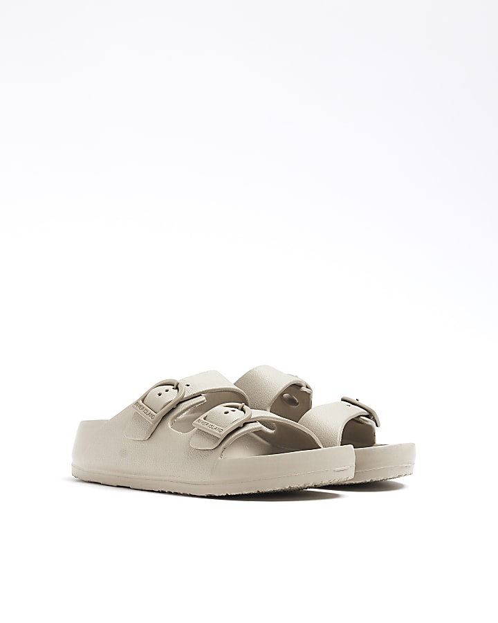 Boys Beige Double Strap Sandals