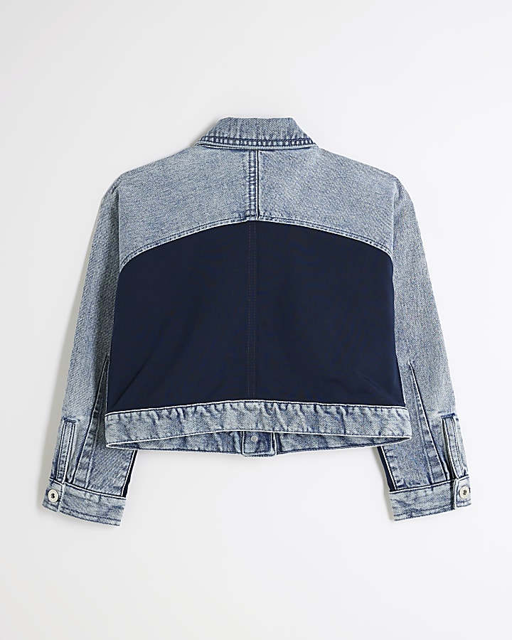 Girls Blue Denim Hybrid Jacket