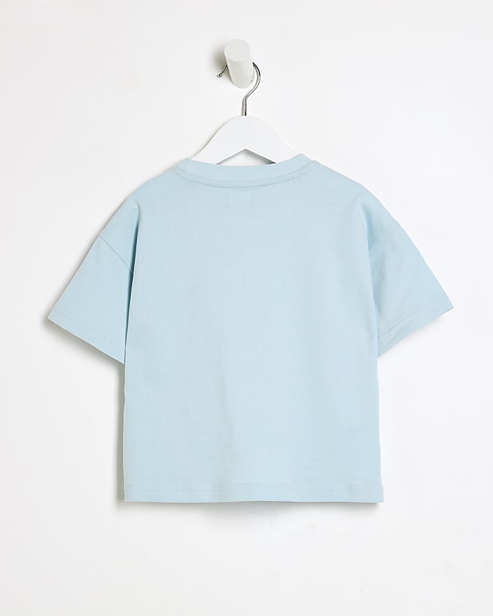 Mini Boys Blue RI Studio Oversized T-Shirt