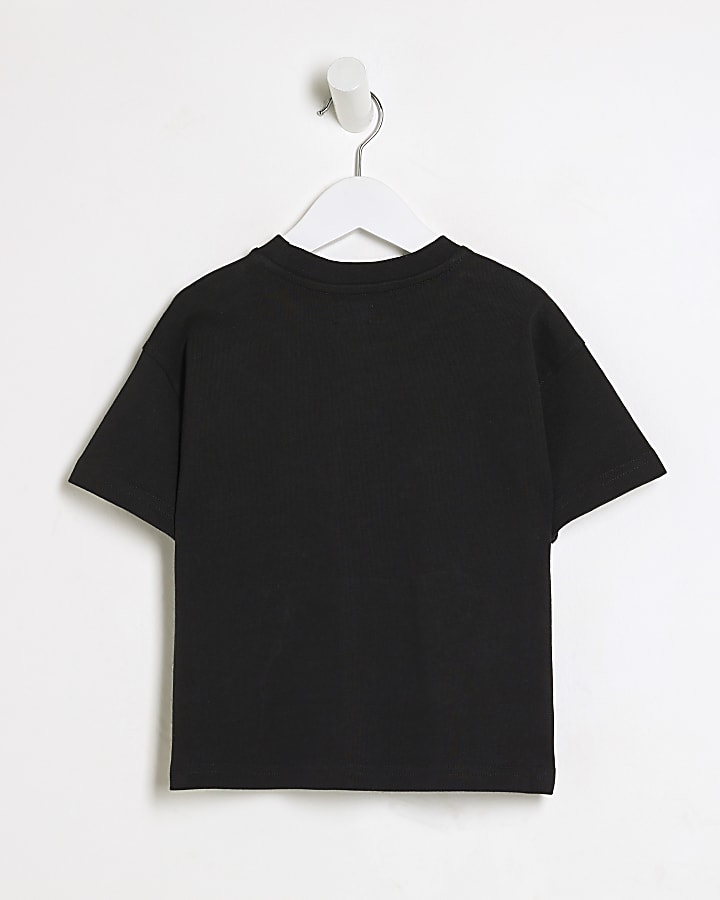 Mini Boys Black RI Studio Oversized T-Shirt