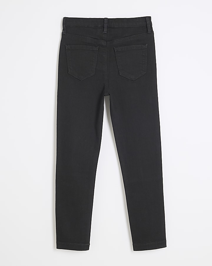 Girls Black High Rise Skinny Jeans