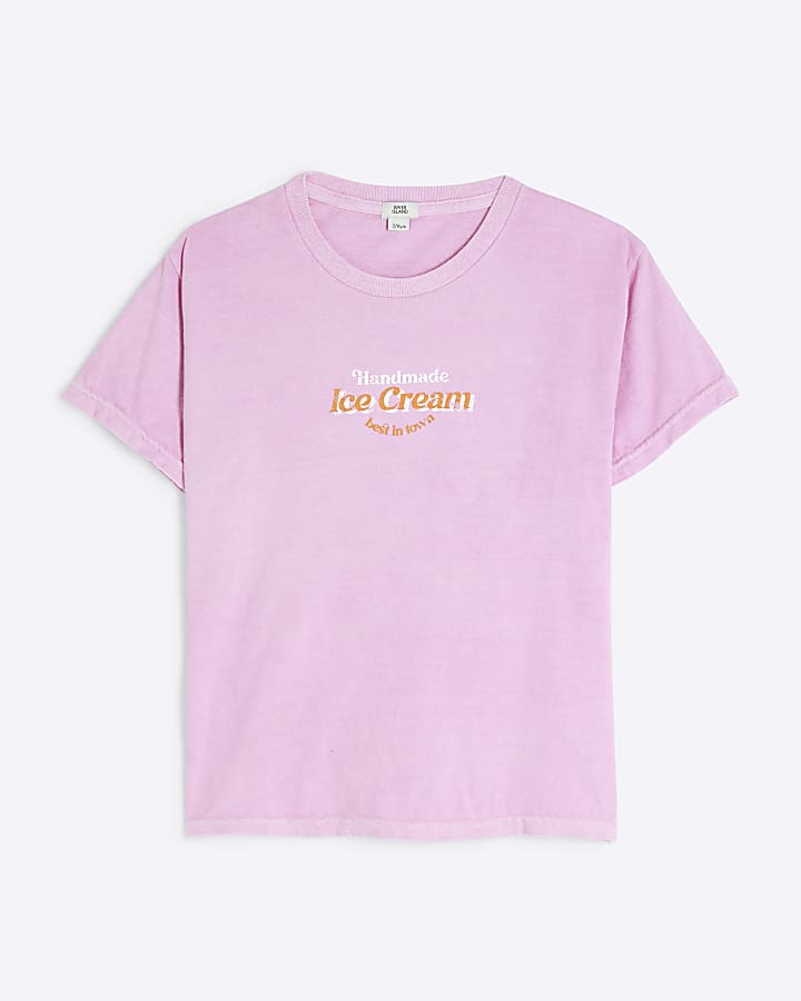 Girls Pink Ice Cream graphic t-shirt