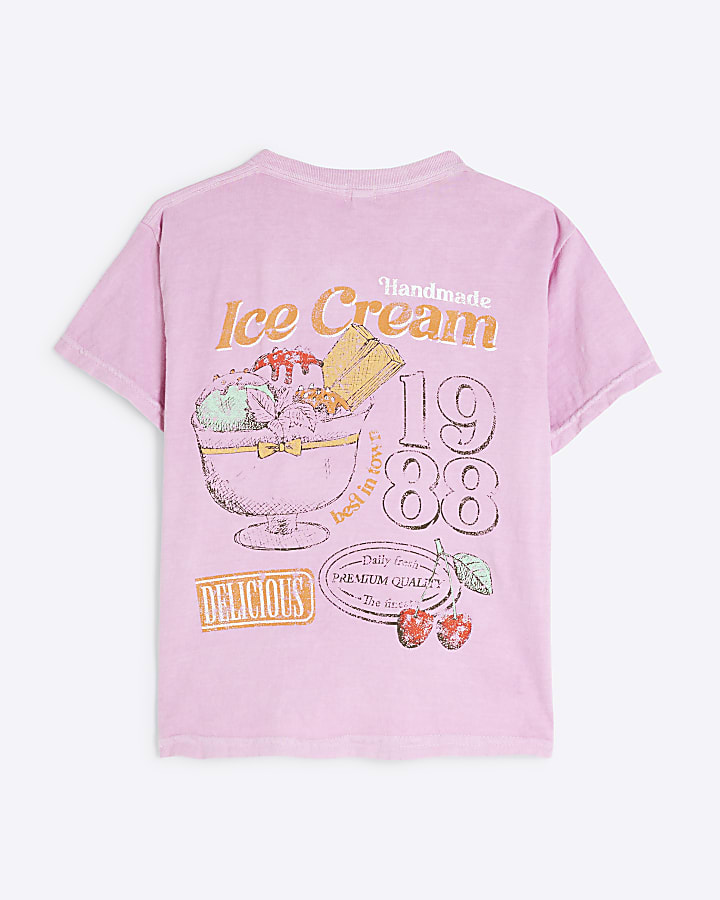 Girls Pink Ice Cream graphic t-shirt