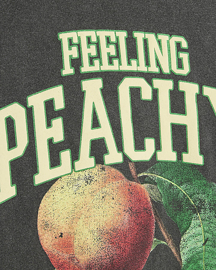 Girls Grey Feeling Peachy Graphic T-shirt