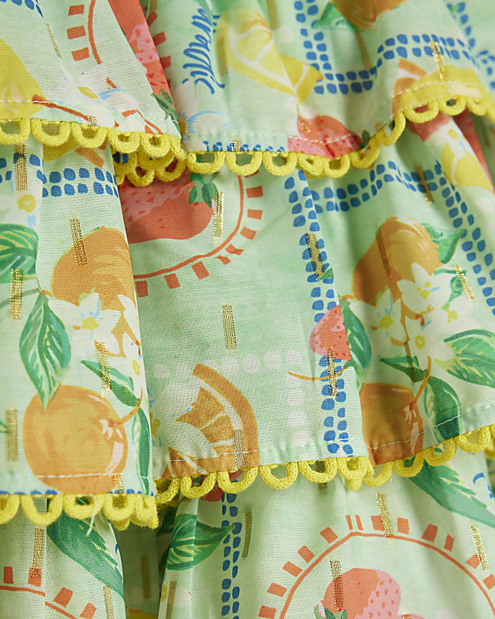 Girls Green Lemon Rara Skirt Set