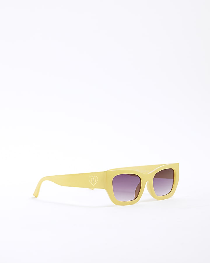 Girls Yellow Narrow Sunglasses