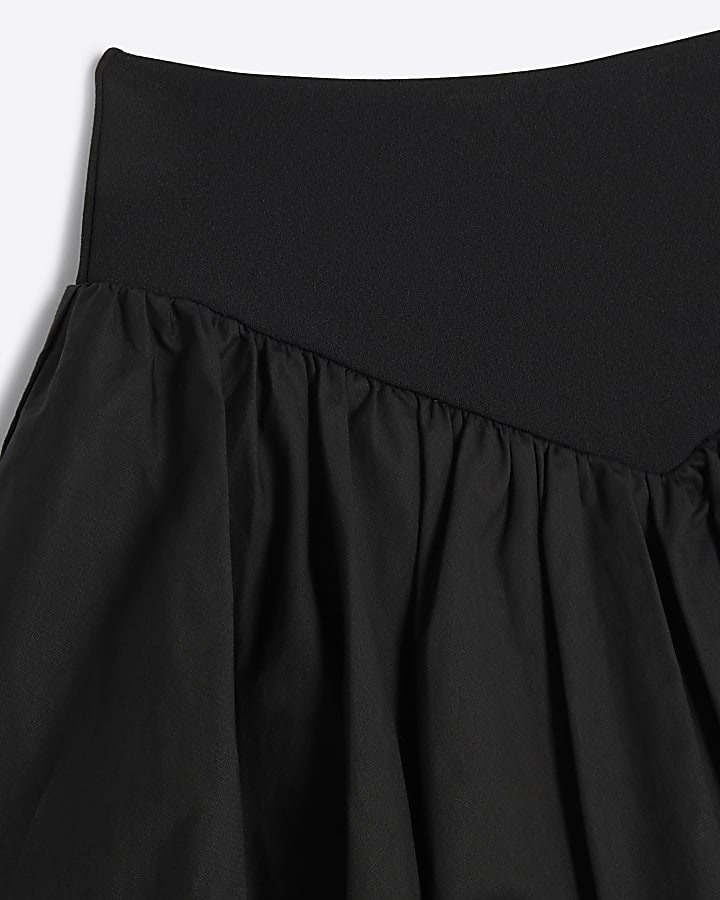 Girls black bubble hem skirt