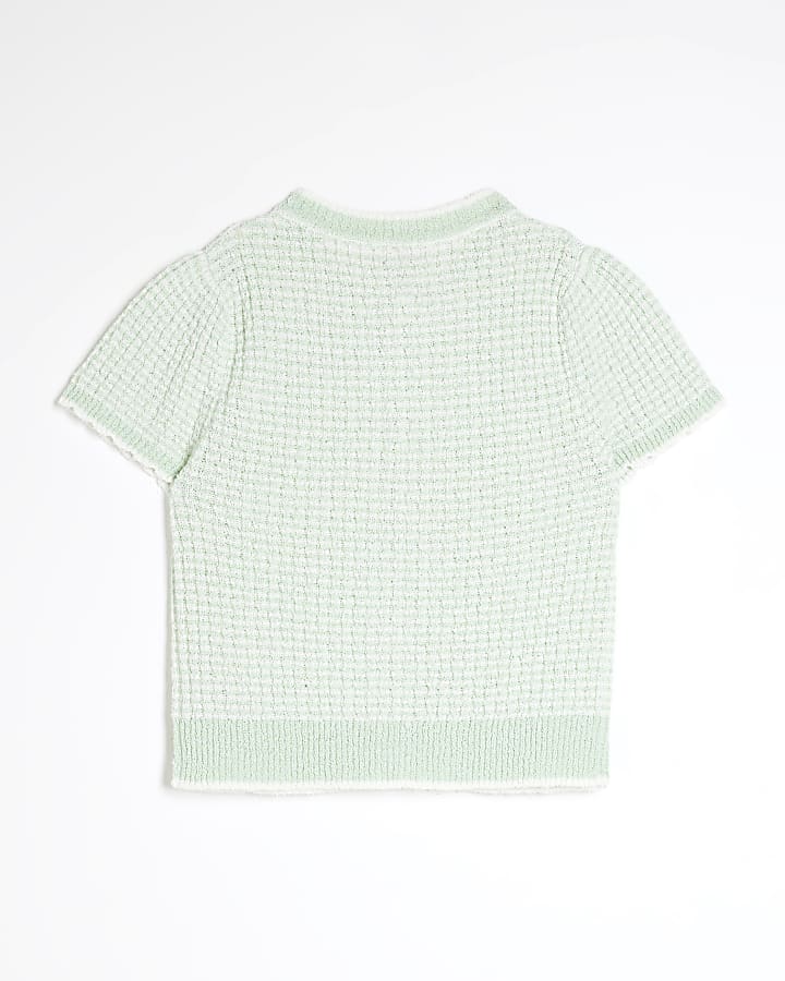 Girls Green Boucle T-Shirt