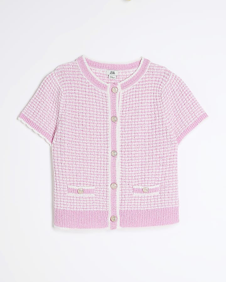 Girls Pink Boucle T-Shirt