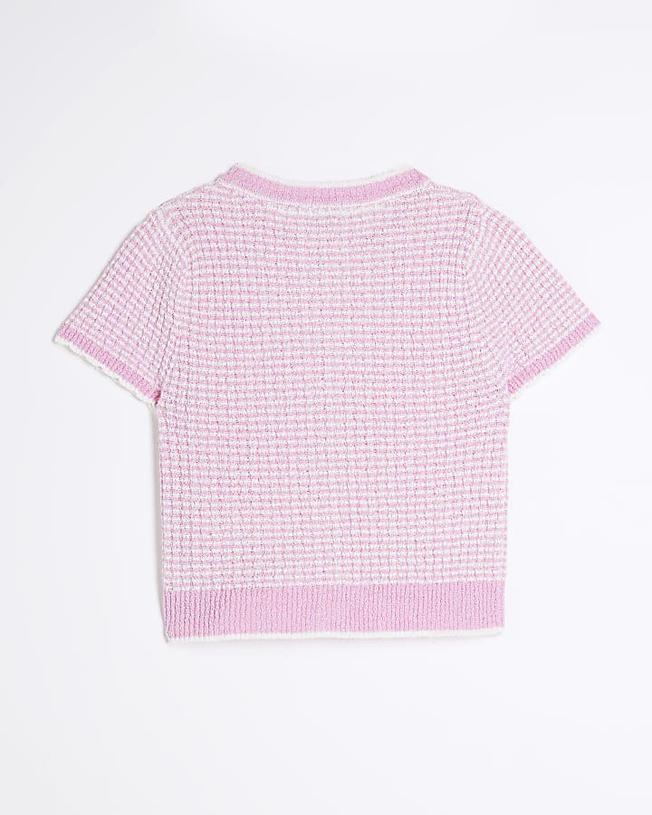 Girls Pink Boucle T-Shirt