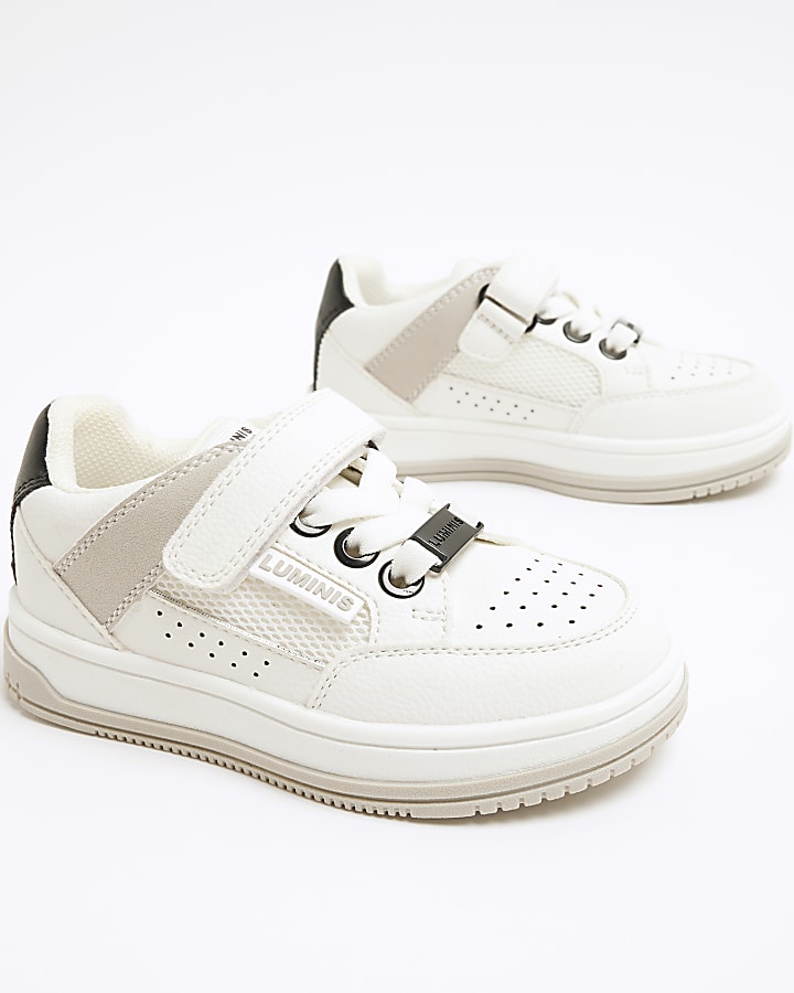 Mini Boys White Luminis Mesh Trainers