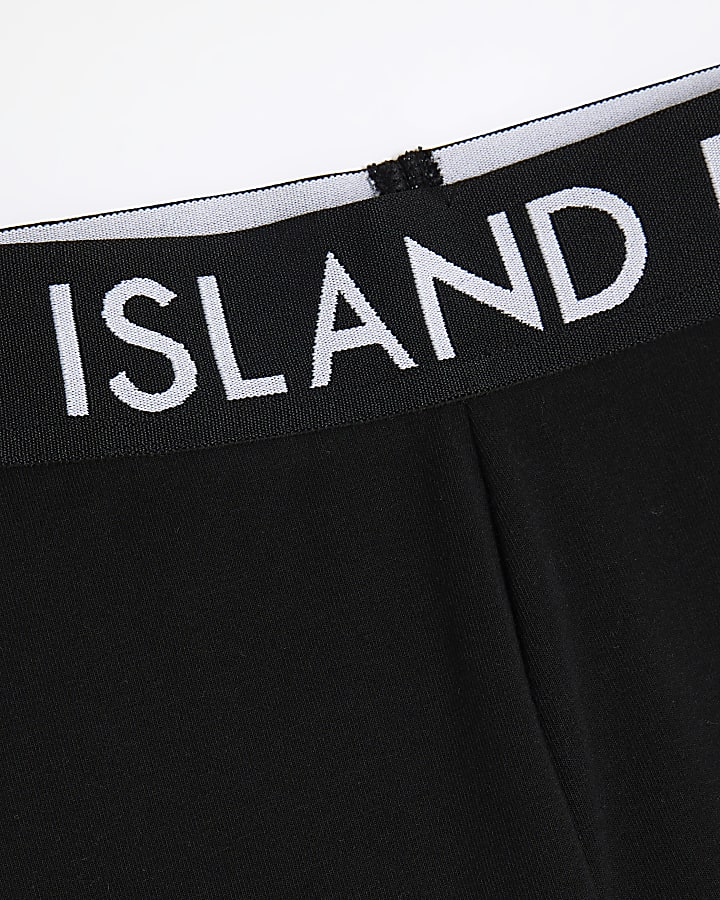 Girls Black RI Waistband Cycling Shorts
