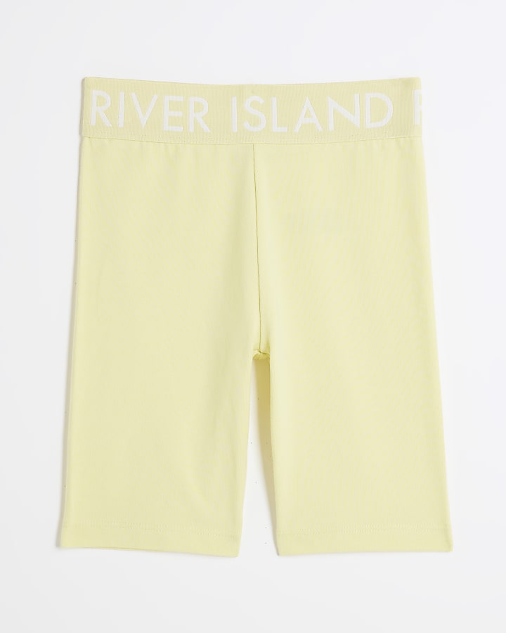 Girls Yellow RI Waistband Shorts