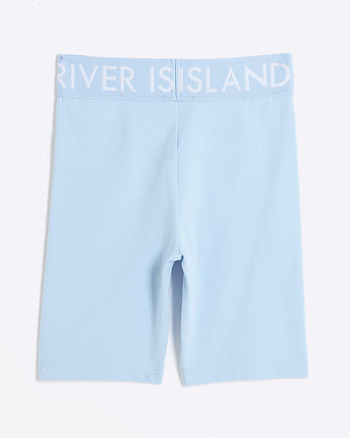 Girls Blue RI Waistband Shorts