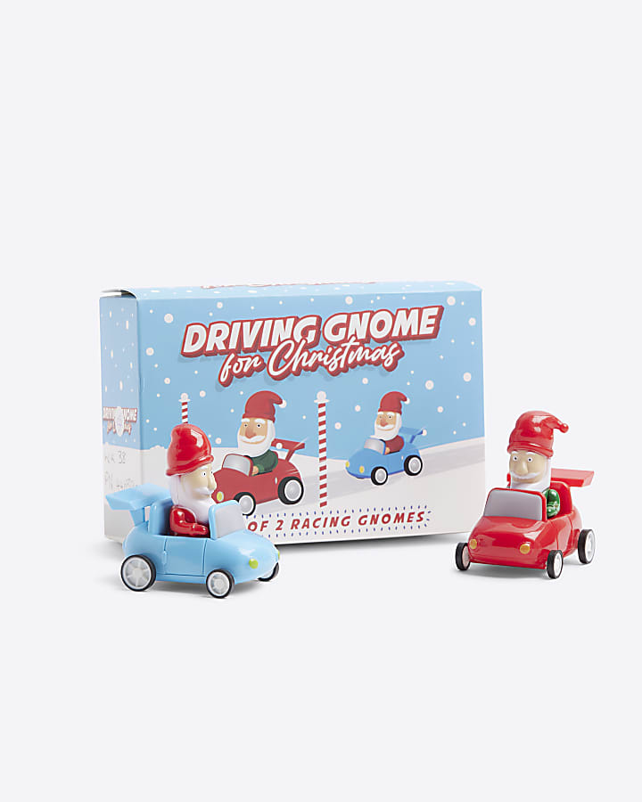 Multi Colour Christmas Gnome Car Set