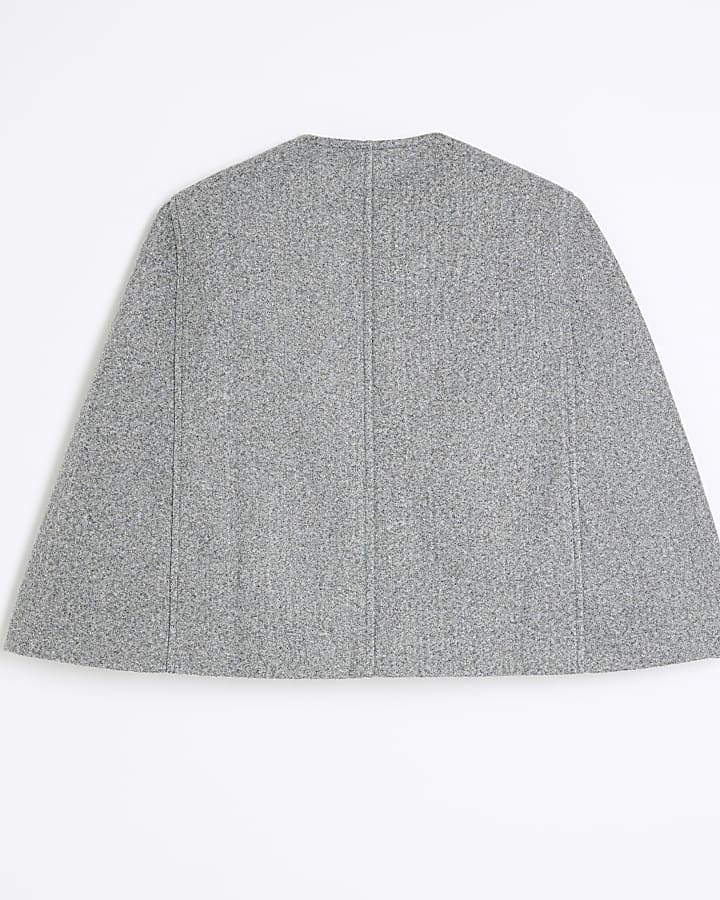 Girls Grey Military Style Cape