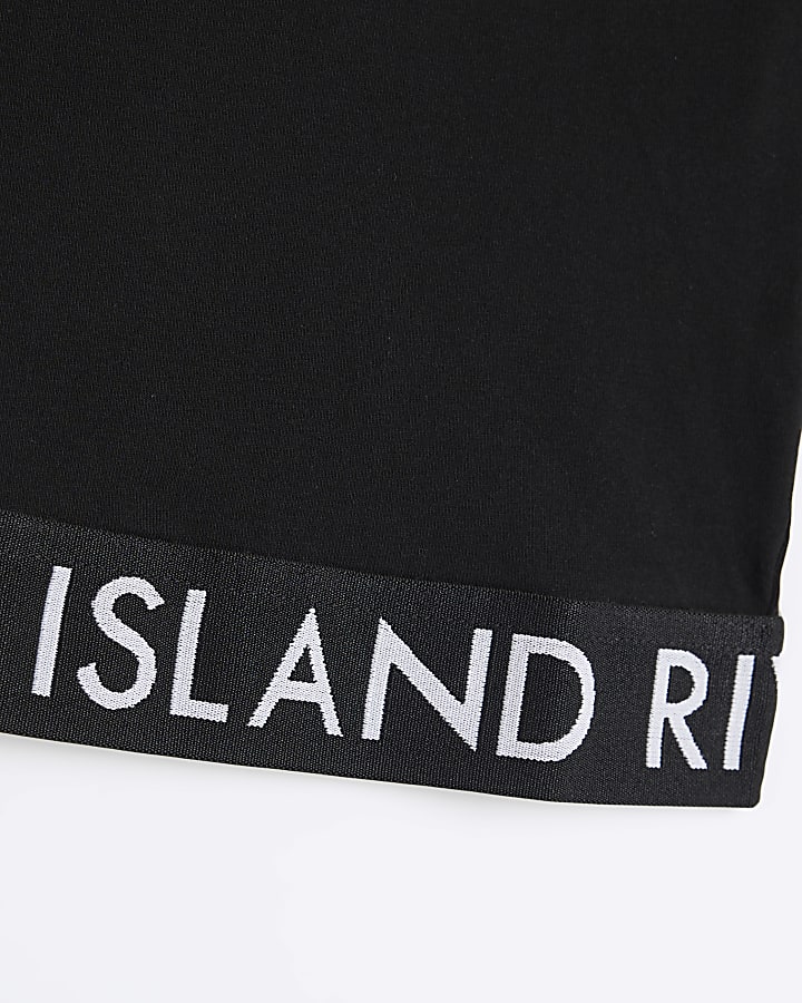 Girls Black RI Logo Short Sleeve T-shirt