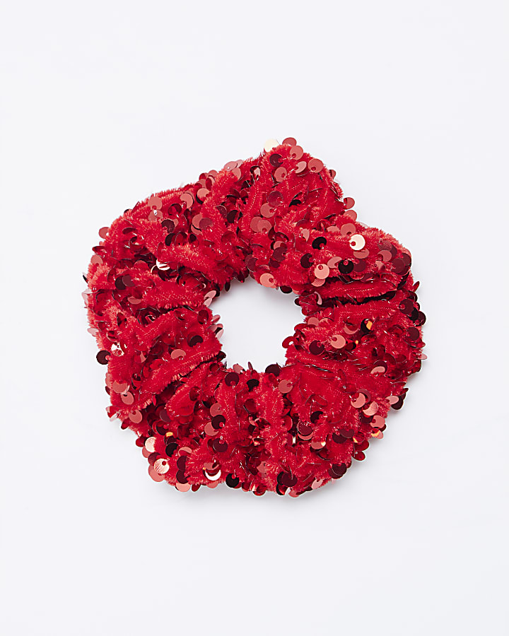 Red Sequin Scrunchie