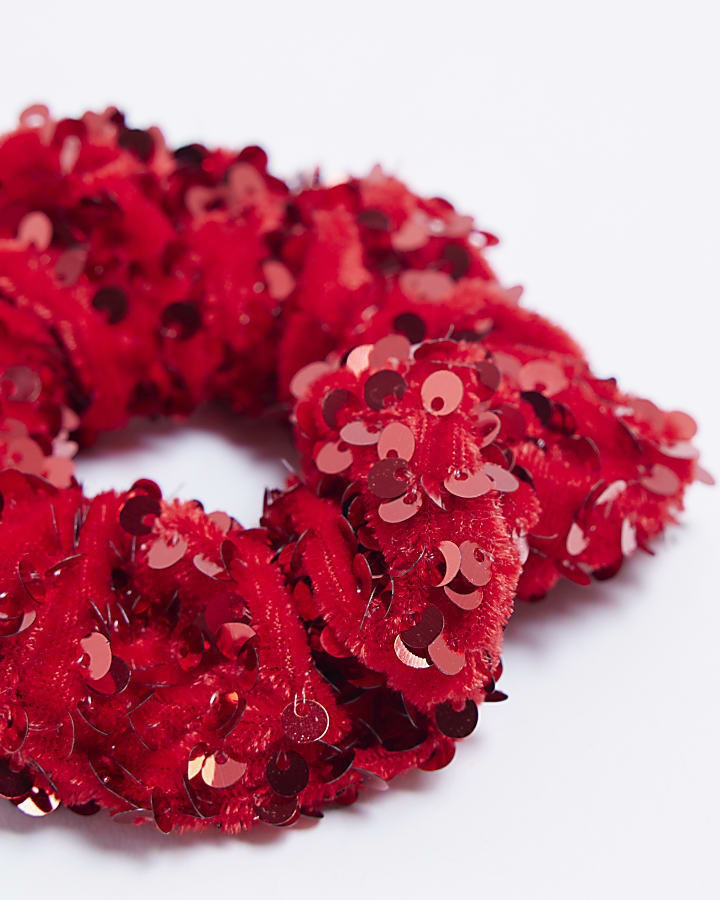 Red Sequin Scrunchie