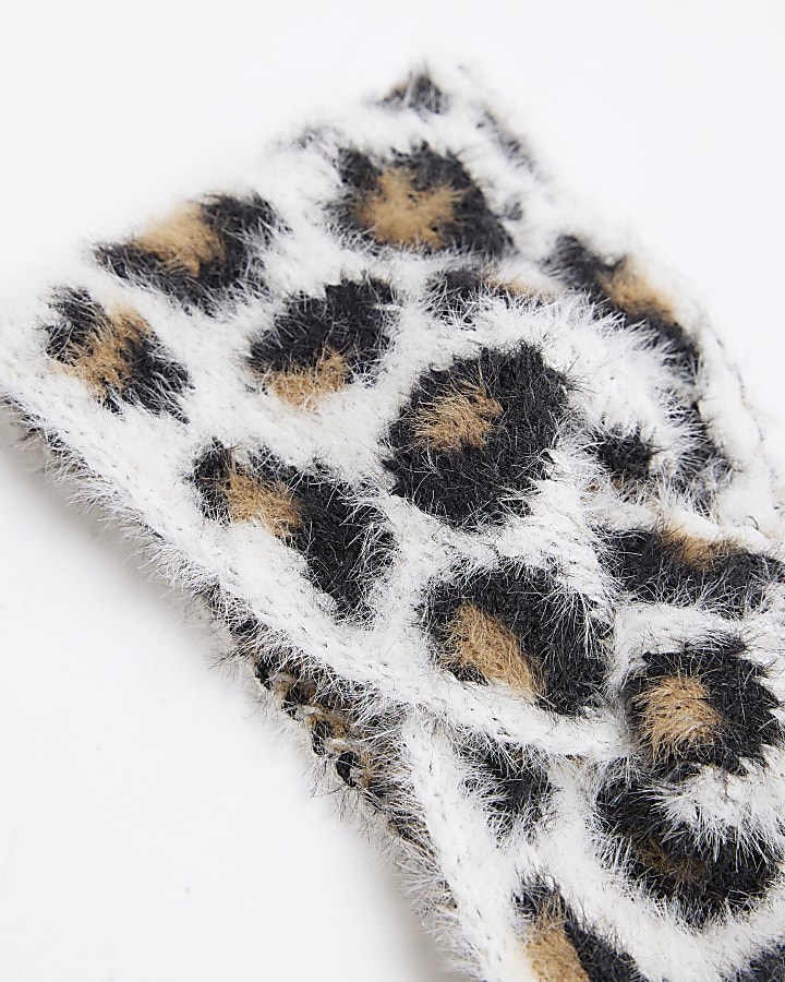 Grey Leopard Print Headband