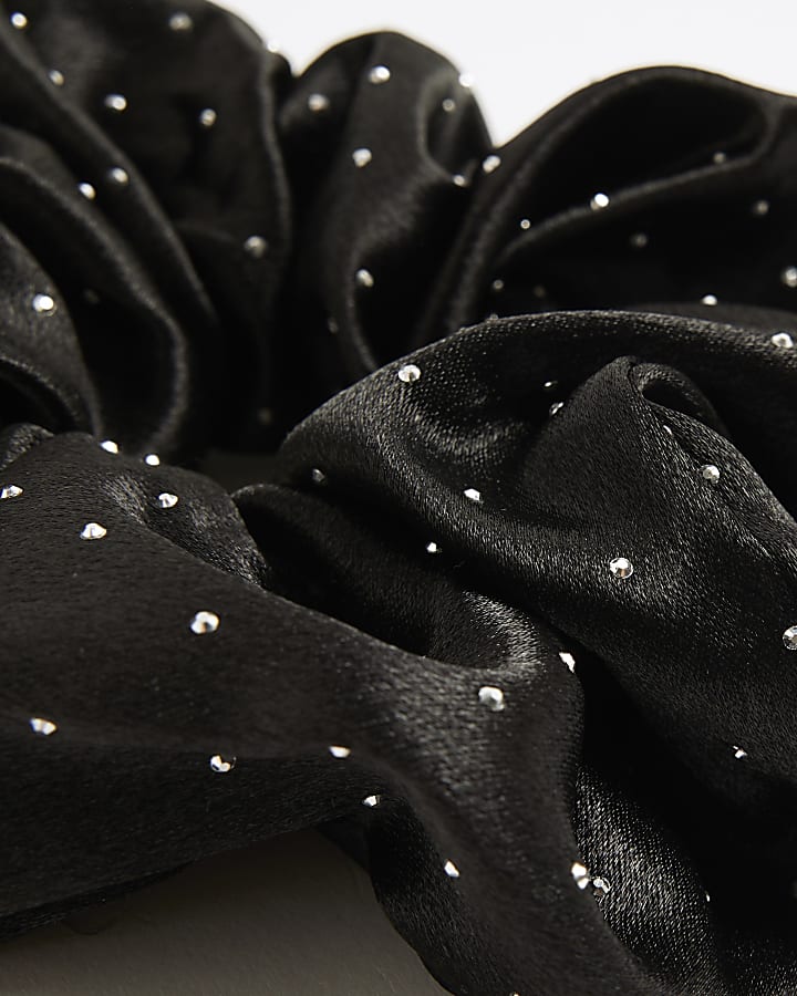 Girls Black Sparkle Scrunchie